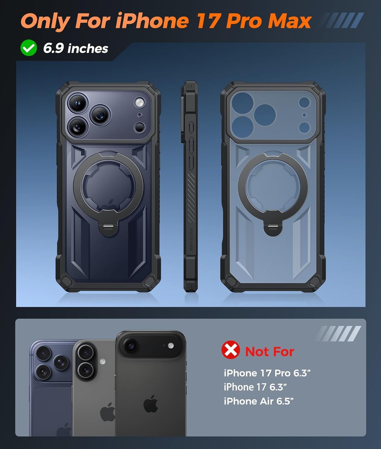 image:imageFNTCASE for Samsung Galaxy S26 Plus Case with Magnetic Ring Kickstand Screen Protector Compatible with MagSafe MilitaryGrade Drop Protection Shockproof Grip Bumper TPU Sturdy Cases BlackTranslucent Black