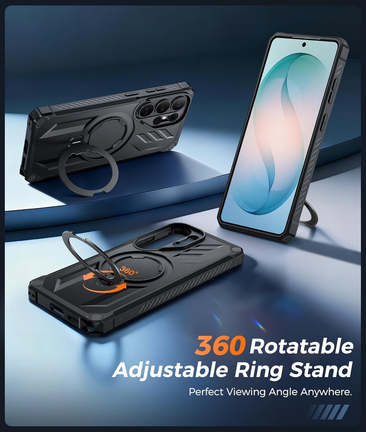 image:imageFNTCASE for Samsung Galaxy S26 Plus Case with Magnetic Ring Kickstand Screen Protector Compatible with MagSafe MilitaryGrade Drop Protection Shockproof Grip Bumper TPU Sturdy Cases BlackBlack