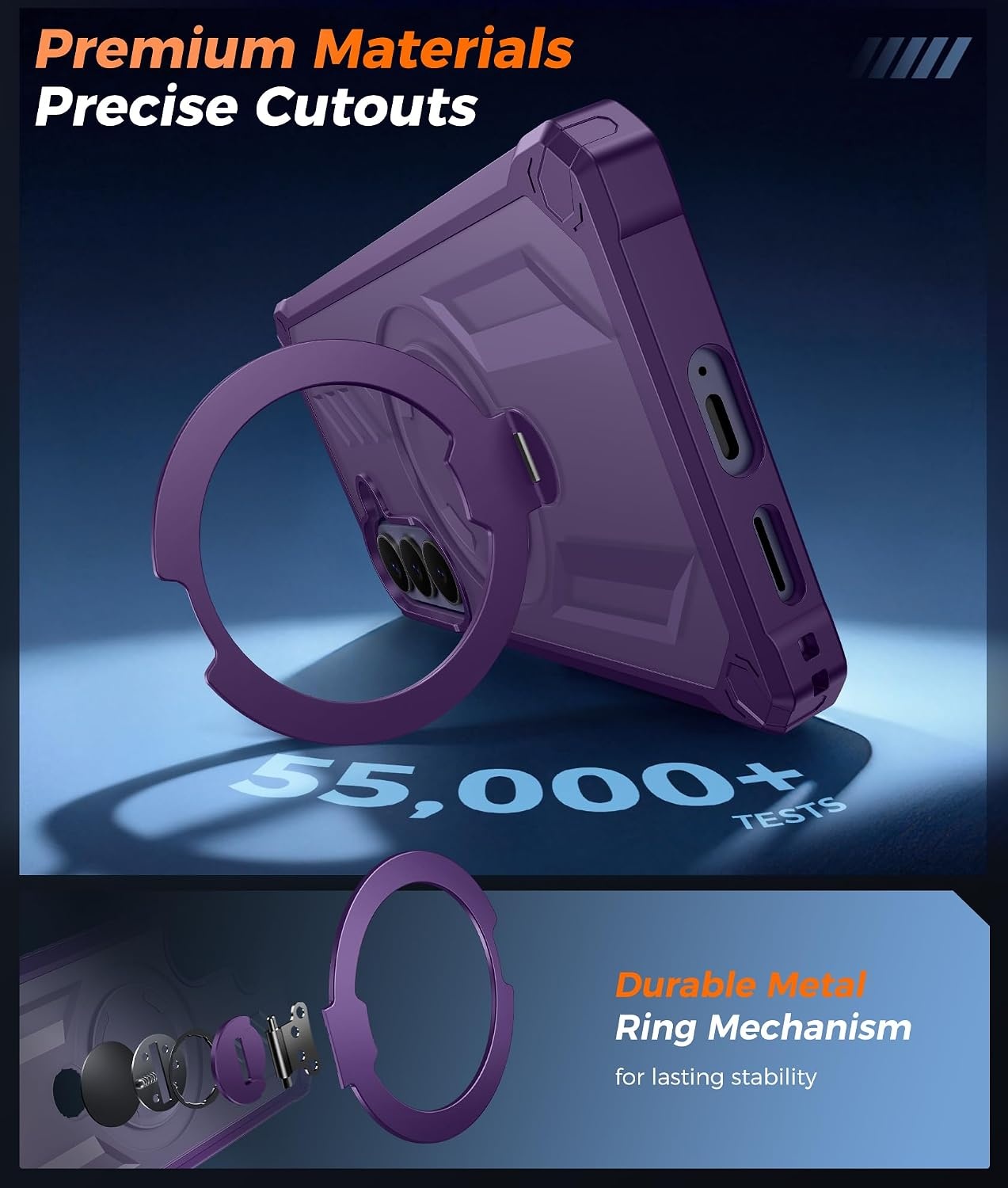 image:imageFNTCASE for Samsung Galaxy S26 Plus Case with Magnetic Ring Kickstand Screen Protector Compatible with MagSafe MilitaryGrade Drop Protection Shockproof Grip Bumper TPU Sturdy Cases BlackTranslucent Purple