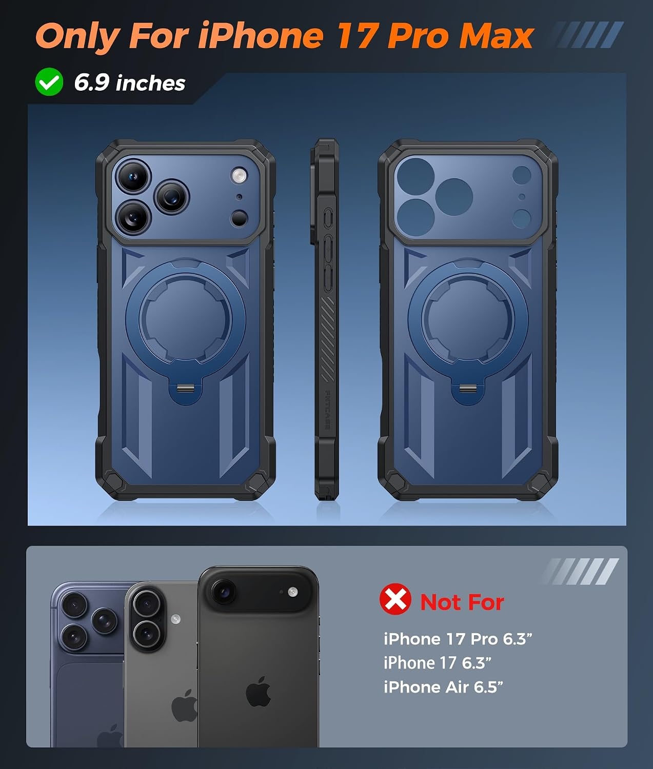 image:imageFNTCASE for Samsung Galaxy S26 Plus Case with Magnetic Ring Kickstand Screen Protector Compatible with MagSafe MilitaryGrade Drop Protection Shockproof Grip Bumper TPU Sturdy Cases BlackBlue