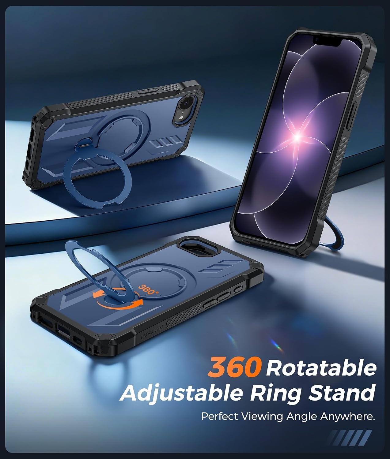 image:imageFNTCASE for Samsung Galaxy S26 Plus Case with Magnetic Ring Kickstand Screen Protector Compatible with MagSafe MilitaryGrade Drop Protection Shockproof Grip Bumper TPU Sturdy Cases BlackBlue