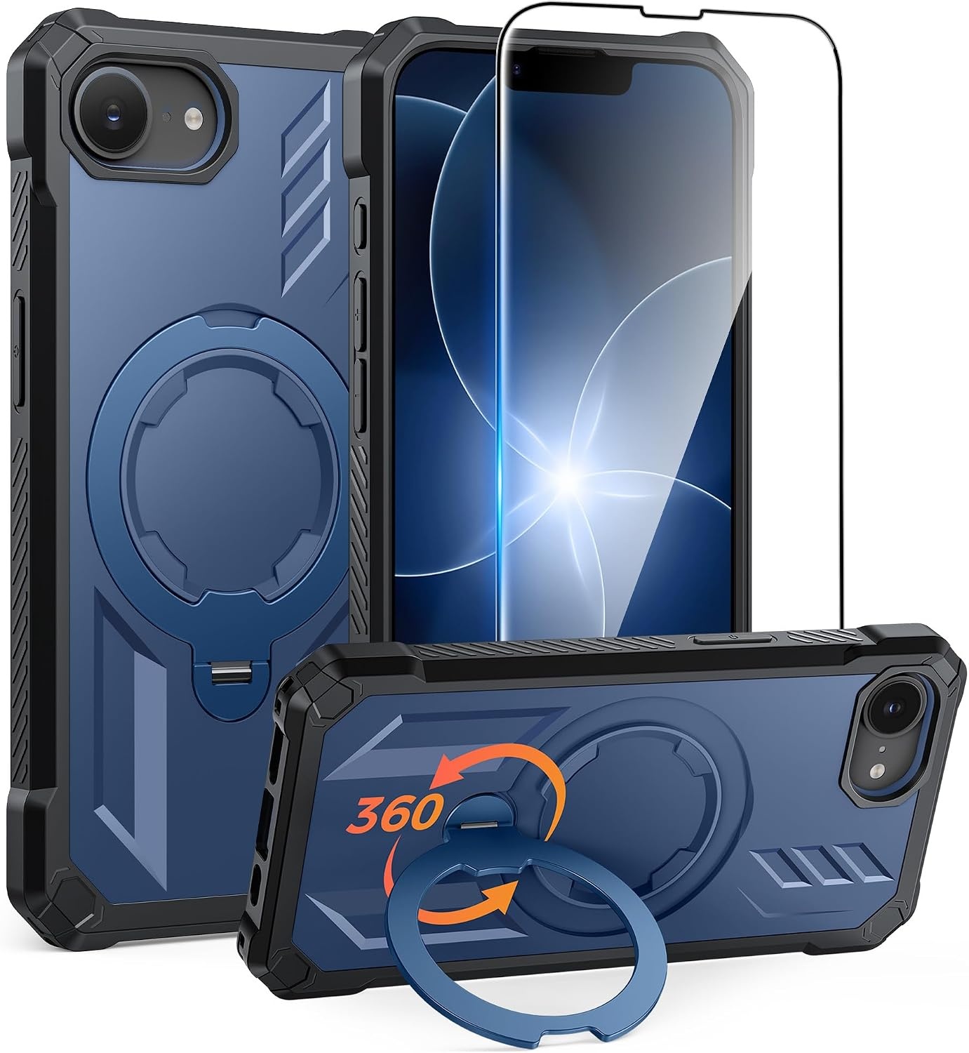 image:imageFNTCASE for Samsung Galaxy S26 Plus Case with Magnetic Ring Kickstand Screen Protector Compatible with MagSafe MilitaryGrade Drop Protection Shockproof Grip Bumper TPU Sturdy Cases BlackBlue