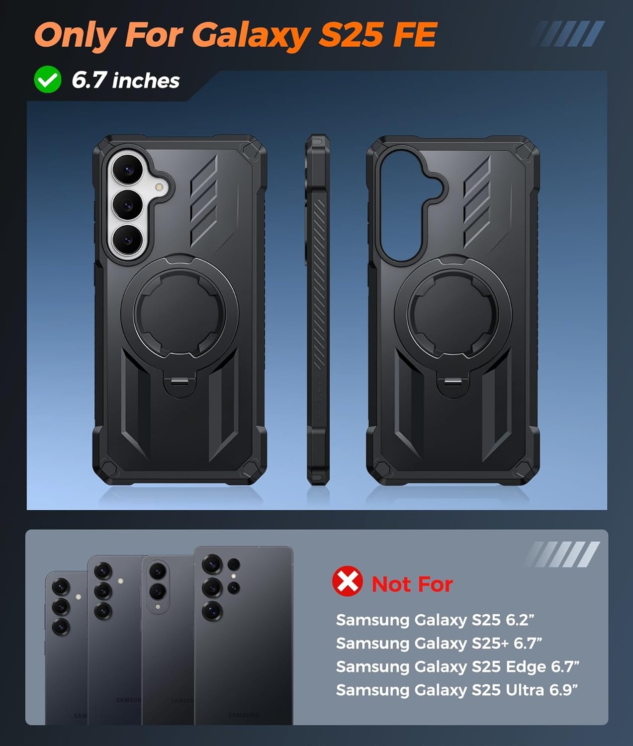 image:imageFNTCASE for Samsung Galaxy S26 Plus Case with Magnetic Ring Kickstand Screen Protector Compatible with MagSafe MilitaryGrade Drop Protection Shockproof Grip Bumper TPU Sturdy Cases BlackBlack