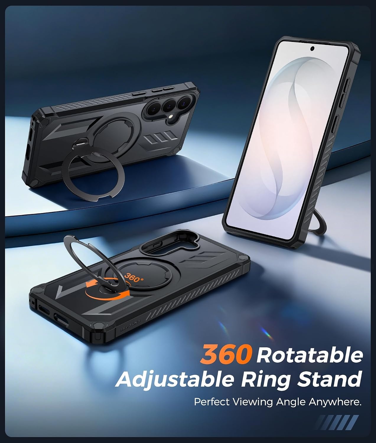 image:imageFNTCASE for Samsung Galaxy S26 Plus Case with Magnetic Ring Kickstand Screen Protector Compatible with MagSafe MilitaryGrade Drop Protection Shockproof Grip Bumper TPU Sturdy Cases BlackBlack