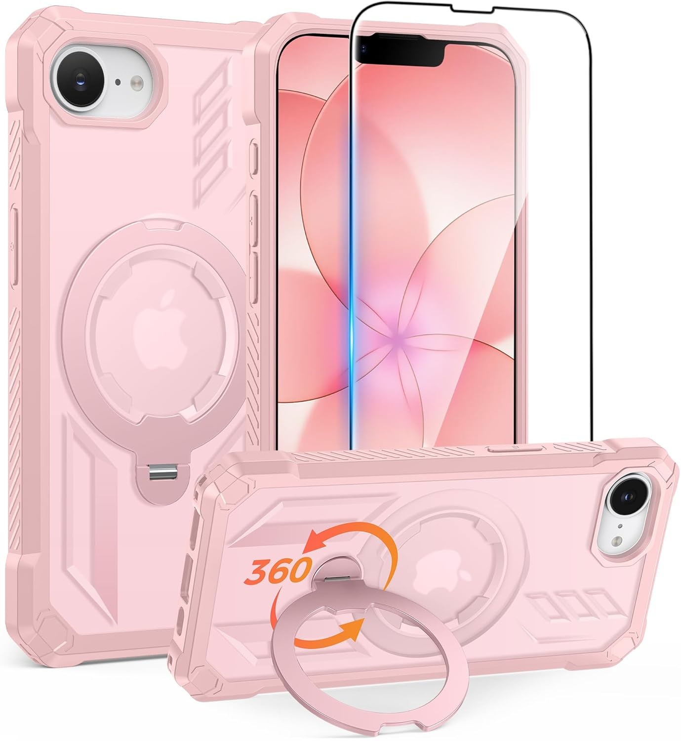 image:imageFNTCASE for Samsung Galaxy S26 Plus Case with Magnetic Ring Kickstand Screen Protector Compatible with MagSafe MilitaryGrade Drop Protection Shockproof Grip Bumper TPU Sturdy Cases BlackTranslucent Pink
