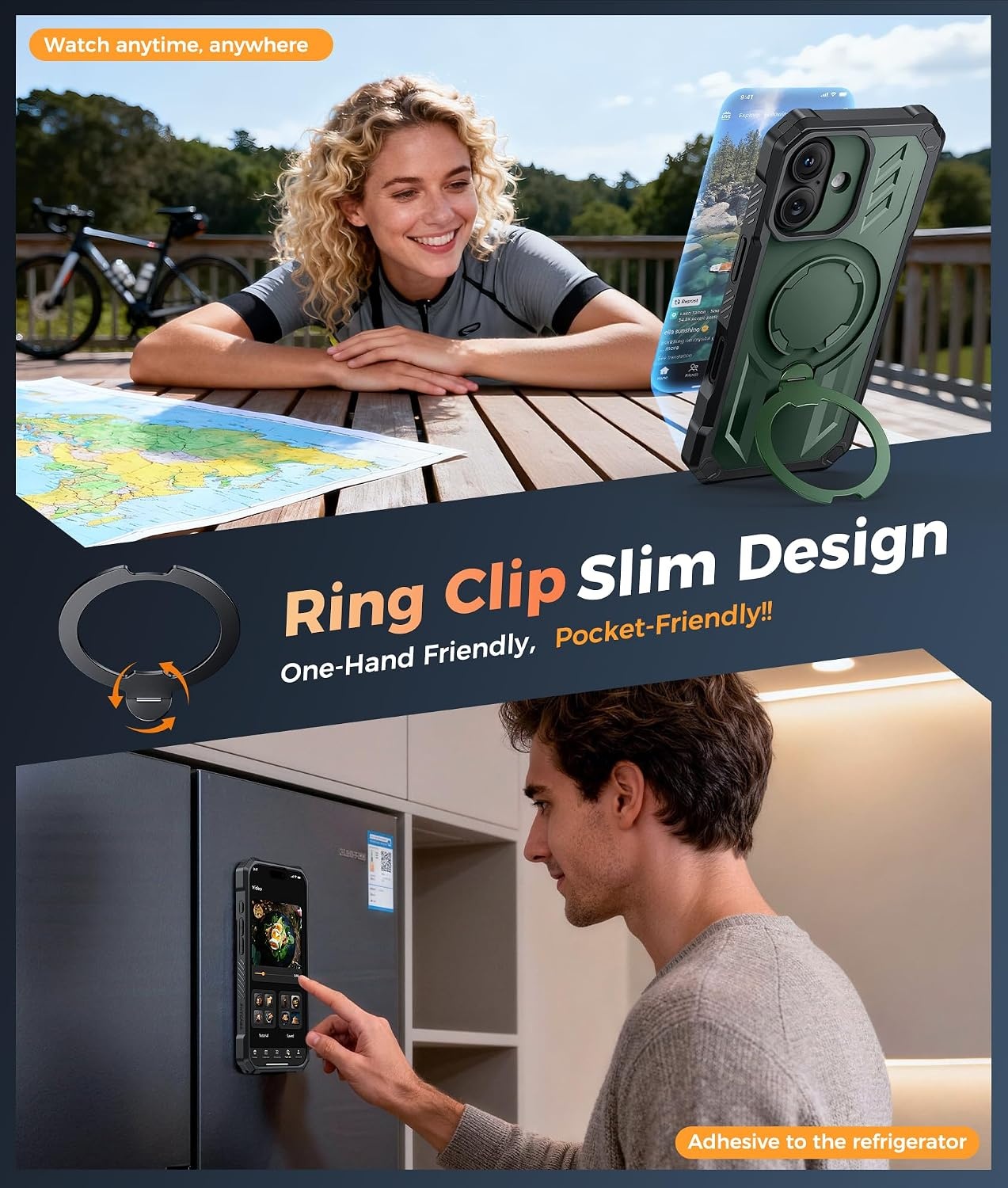 image:imageFNTCASE for Samsung Galaxy S26 Plus Case with Magnetic Ring Kickstand Screen Protector Compatible with MagSafe MilitaryGrade Drop Protection Shockproof Grip Bumper TPU Sturdy Cases BlackGreen