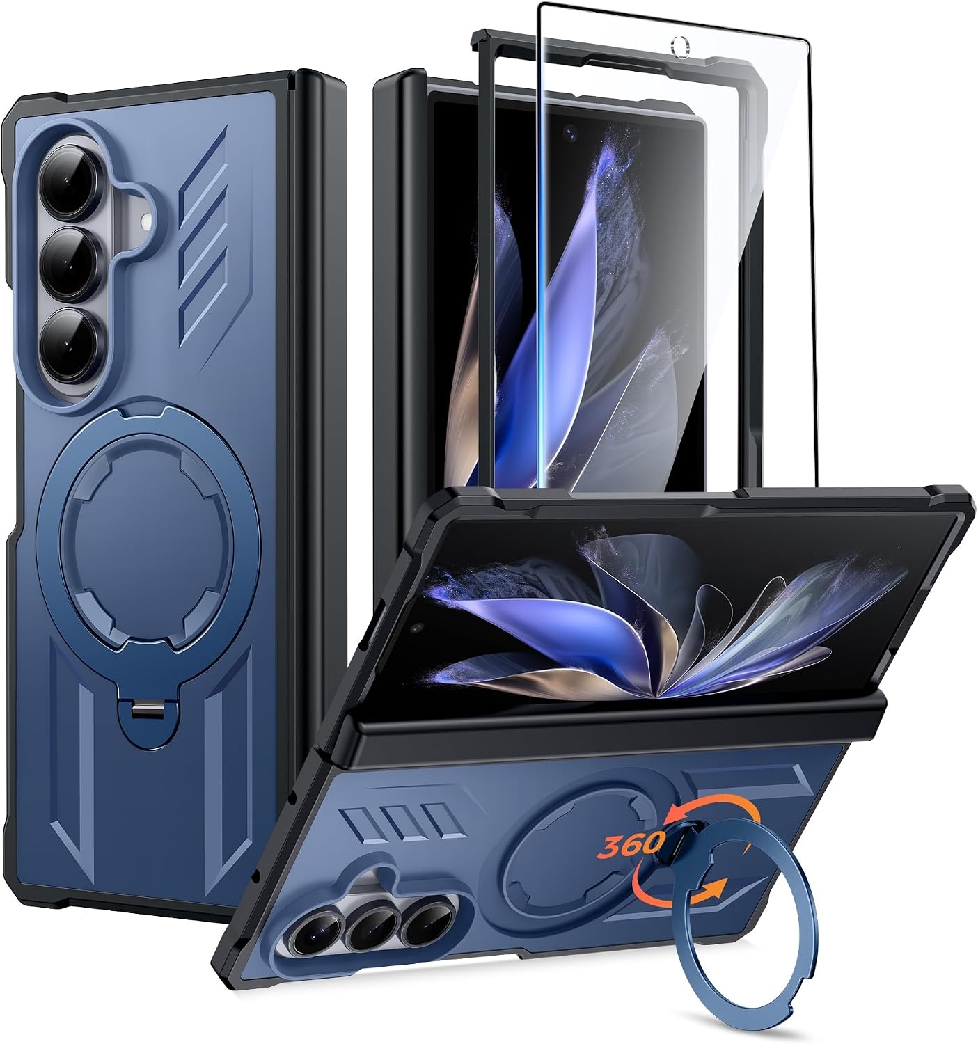 image:imageFNTCASE for Samsung Galaxy S26 Plus Case with Magnetic Ring Kickstand Screen Protector Compatible with MagSafe MilitaryGrade Drop Protection Shockproof Grip Bumper TPU Sturdy Cases BlackBlue
