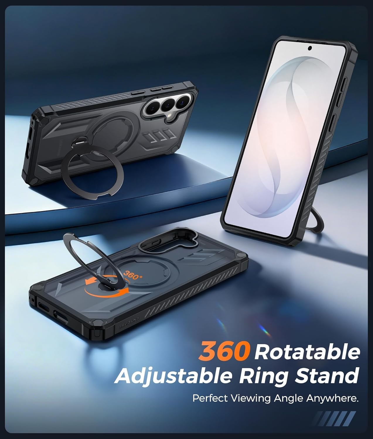 image:imageFNTCASE for Samsung Galaxy S26 Plus Case with Magnetic Ring Kickstand Screen Protector Compatible with MagSafe MilitaryGrade Drop Protection Shockproof Grip Bumper TPU Sturdy Cases BlackTranslucent Black