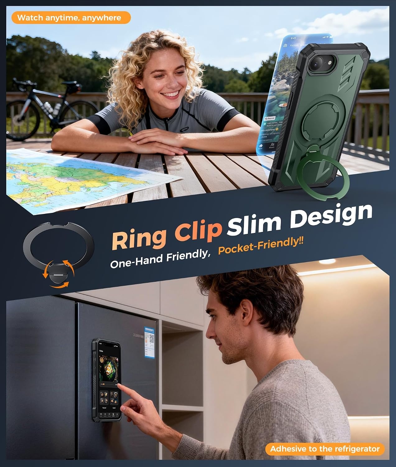 image:imageFNTCASE for Samsung Galaxy S26 Plus Case with Magnetic Ring Kickstand Screen Protector Compatible with MagSafe MilitaryGrade Drop Protection Shockproof Grip Bumper TPU Sturdy Cases BlackGreen