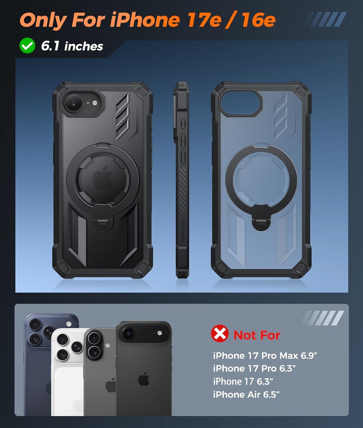 image:imageFNTCASE for Samsung Galaxy S26 Plus Case with Magnetic Ring Kickstand Screen Protector Compatible with MagSafe MilitaryGrade Drop Protection Shockproof Grip Bumper TPU Sturdy Cases BlackTranslucent Black