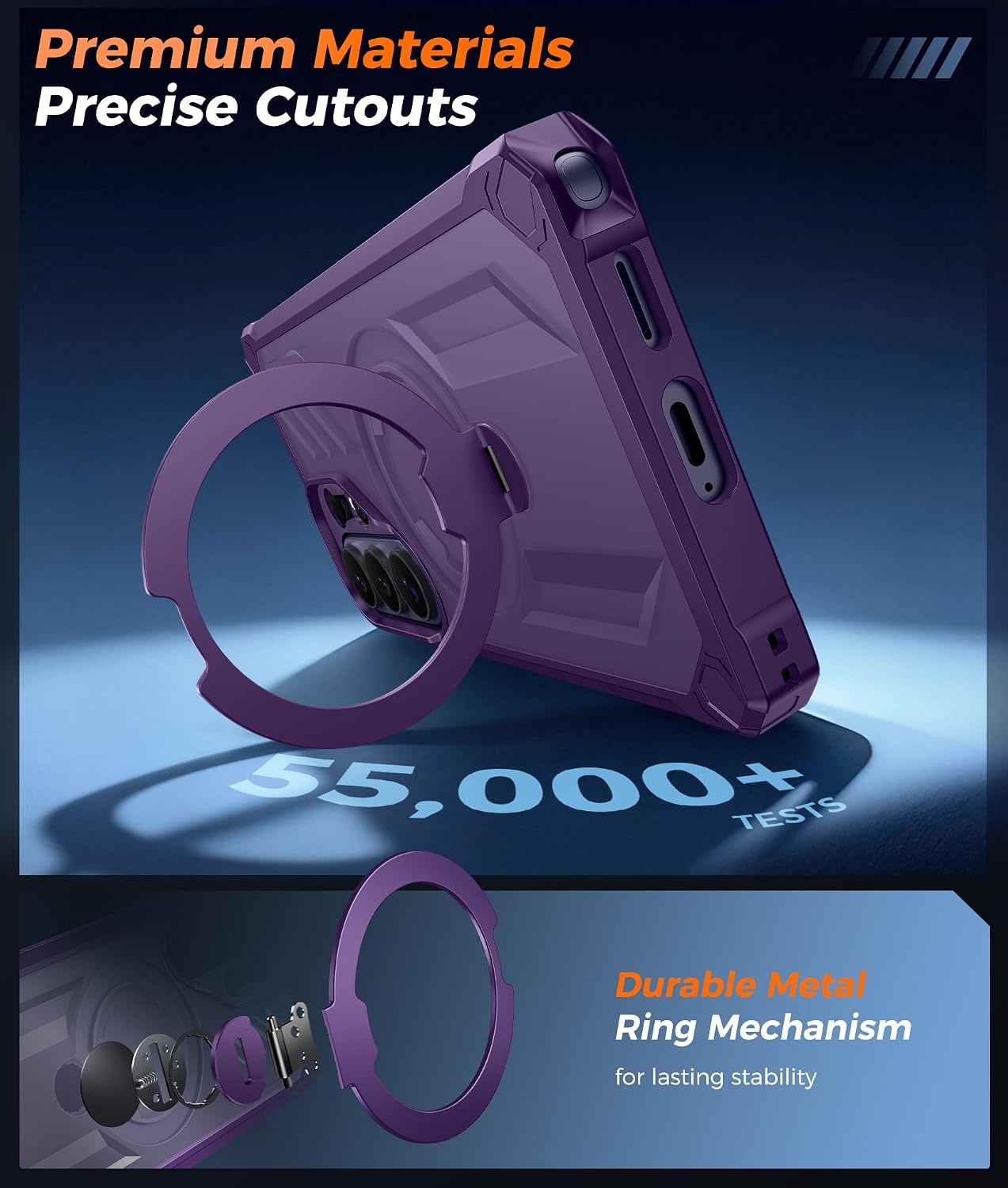 image:imageFNTCASE for Samsung Galaxy S26 Plus Case with Magnetic Ring Kickstand Screen Protector Compatible with MagSafe MilitaryGrade Drop Protection Shockproof Grip Bumper TPU Sturdy Cases BlackTranslucent Purple