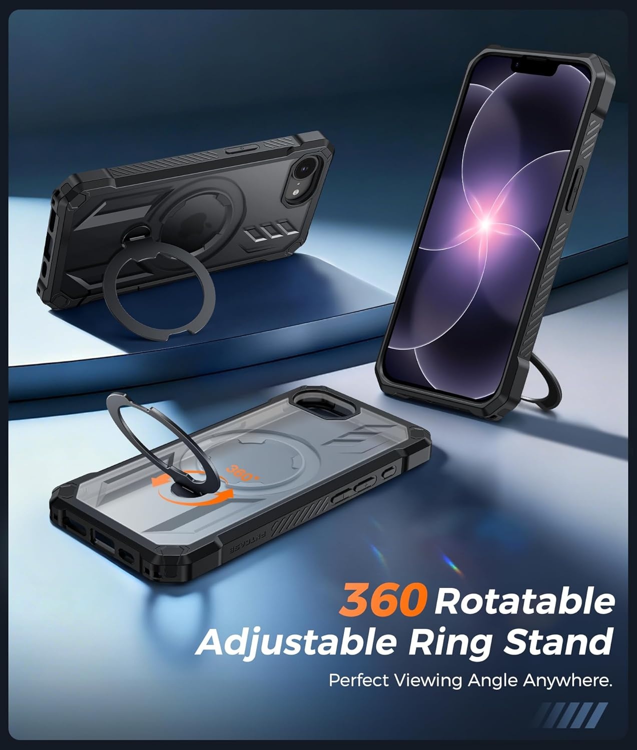 image:imageFNTCASE for Samsung Galaxy S26 Plus Case with Magnetic Ring Kickstand Screen Protector Compatible with MagSafe MilitaryGrade Drop Protection Shockproof Grip Bumper TPU Sturdy Cases BlackTranslucent Black