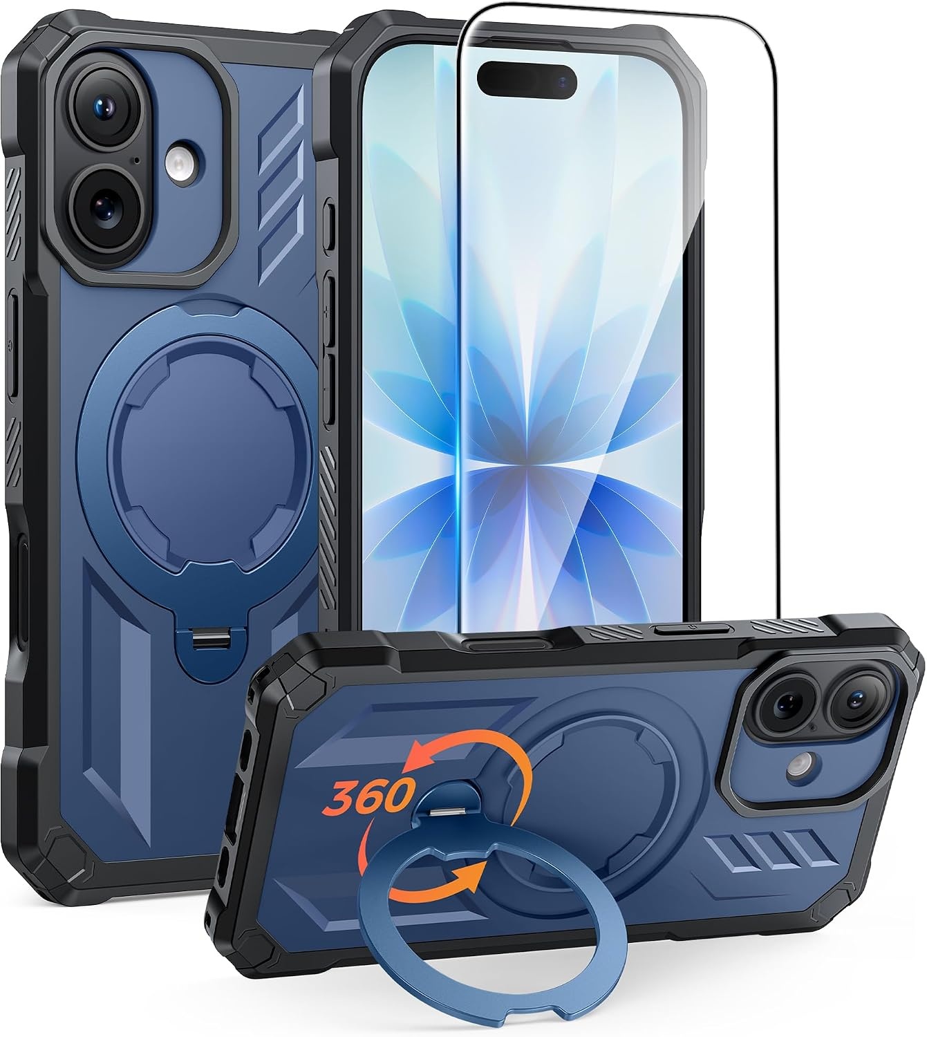 image:imageFNTCASE for Samsung Galaxy S26 Plus Case with Magnetic Ring Kickstand Screen Protector Compatible with MagSafe MilitaryGrade Drop Protection Shockproof Grip Bumper TPU Sturdy Cases BlackBlue