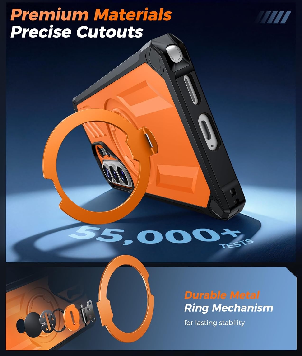 image:imageFNTCASE for Samsung Galaxy S26 Plus Case with Magnetic Ring Kickstand Screen Protector Compatible with MagSafe MilitaryGrade Drop Protection Shockproof Grip Bumper TPU Sturdy Cases BlackOrange