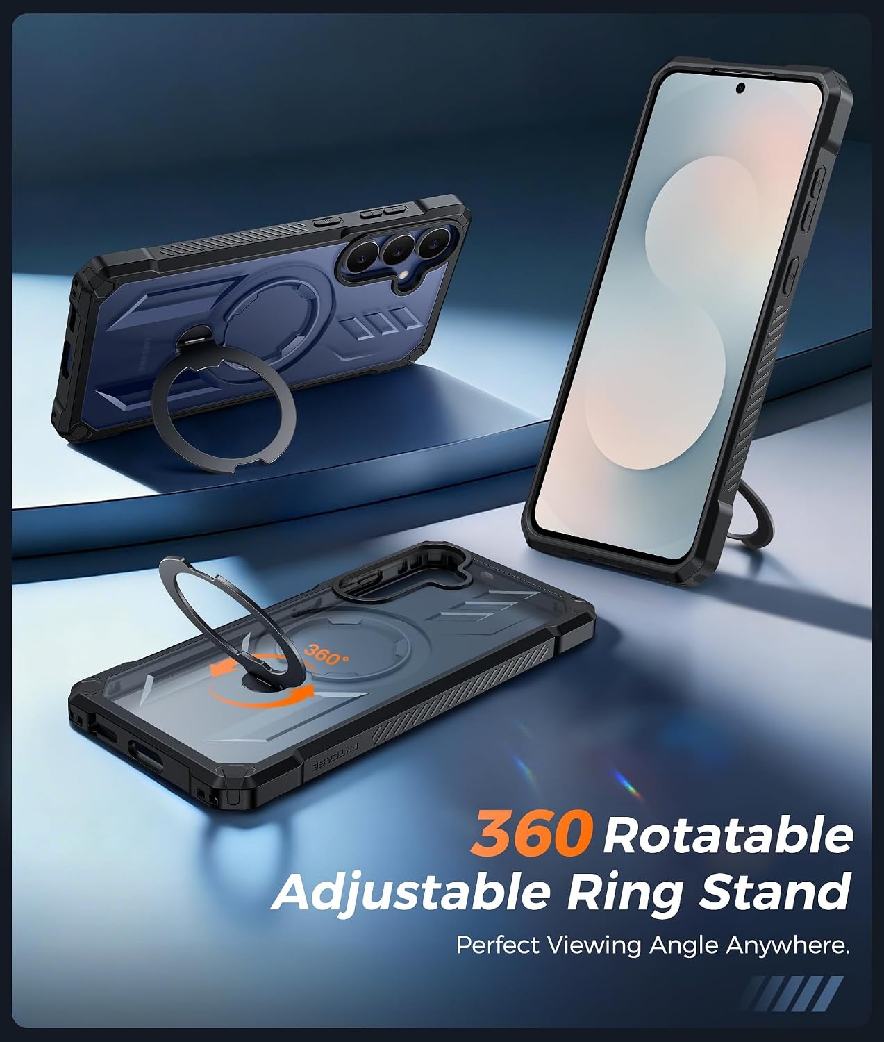 image:imageFNTCASE for Samsung Galaxy S26 Plus Case with Magnetic Ring Kickstand Screen Protector Compatible with MagSafe MilitaryGrade Drop Protection Shockproof Grip Bumper TPU Sturdy Cases BlackTranslucent Black