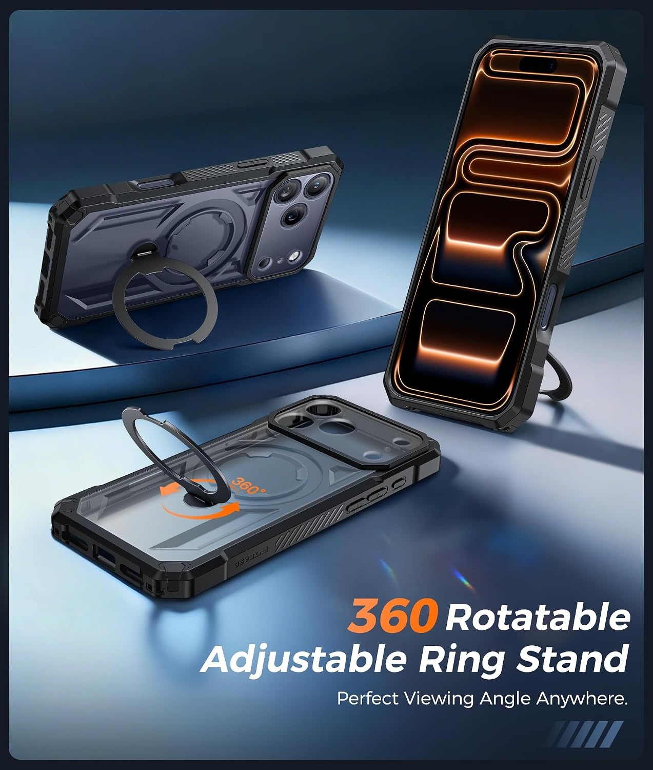 image:imageFNTCASE for Samsung Galaxy S26 Plus Case with Magnetic Ring Kickstand Screen Protector Compatible with MagSafe MilitaryGrade Drop Protection Shockproof Grip Bumper TPU Sturdy Cases BlackTranslucent Black