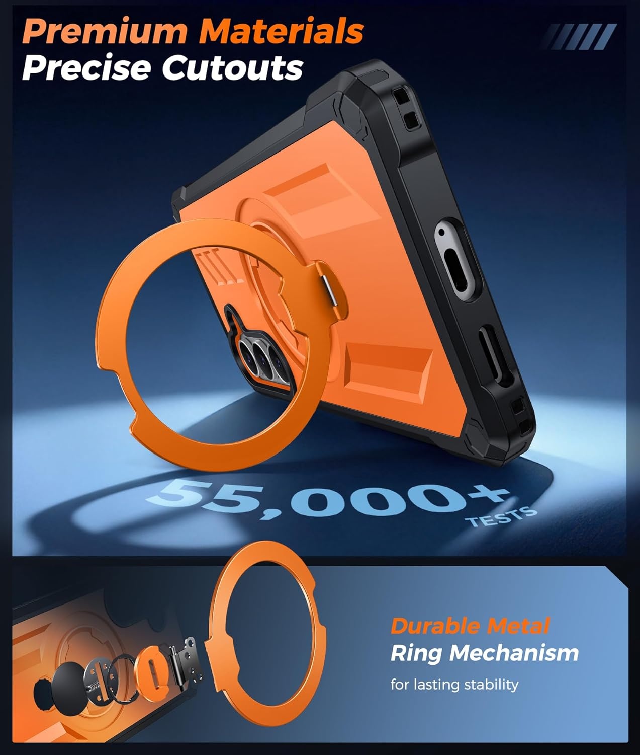 image:imageFNTCASE for Samsung Galaxy S26 Plus Case with Magnetic Ring Kickstand Screen Protector Compatible with MagSafe MilitaryGrade Drop Protection Shockproof Grip Bumper TPU Sturdy Cases BlackOrange