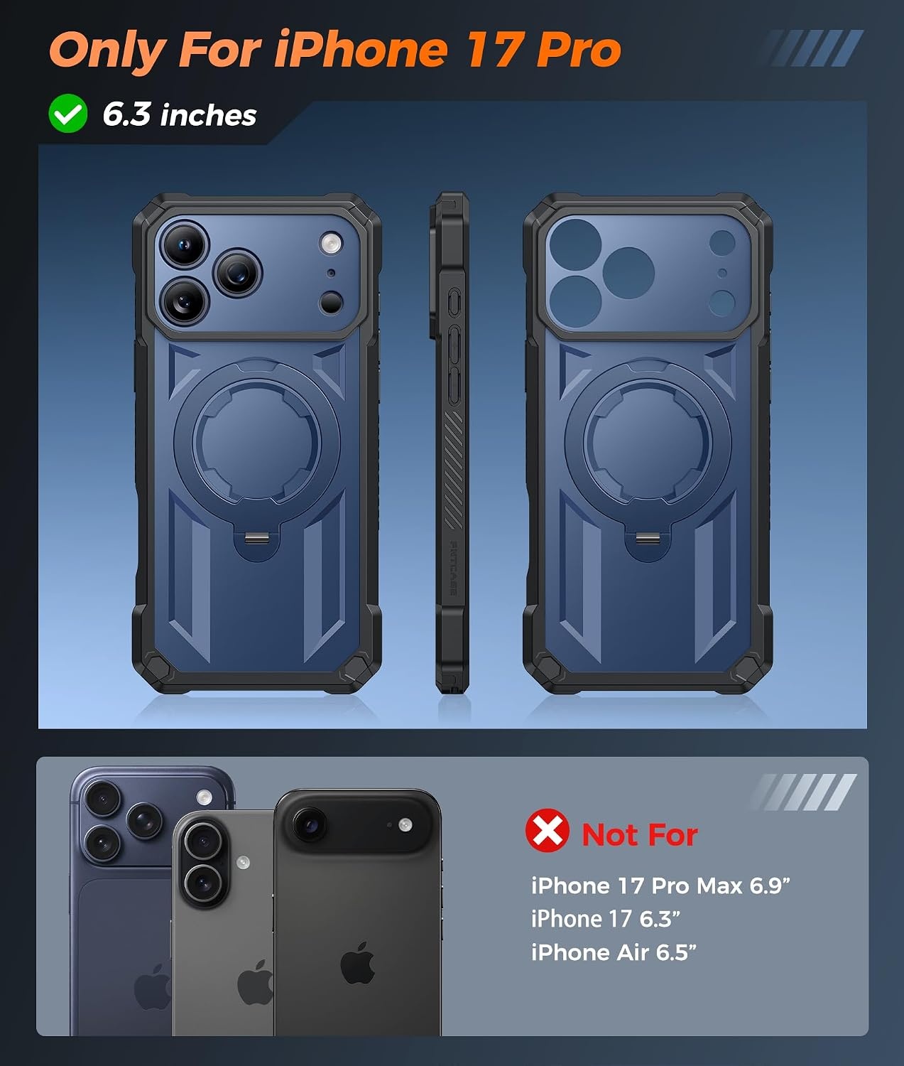 image:imageFNTCASE for Samsung Galaxy S26 Plus Case with Magnetic Ring Kickstand Screen Protector Compatible with MagSafe MilitaryGrade Drop Protection Shockproof Grip Bumper TPU Sturdy Cases BlackBlue