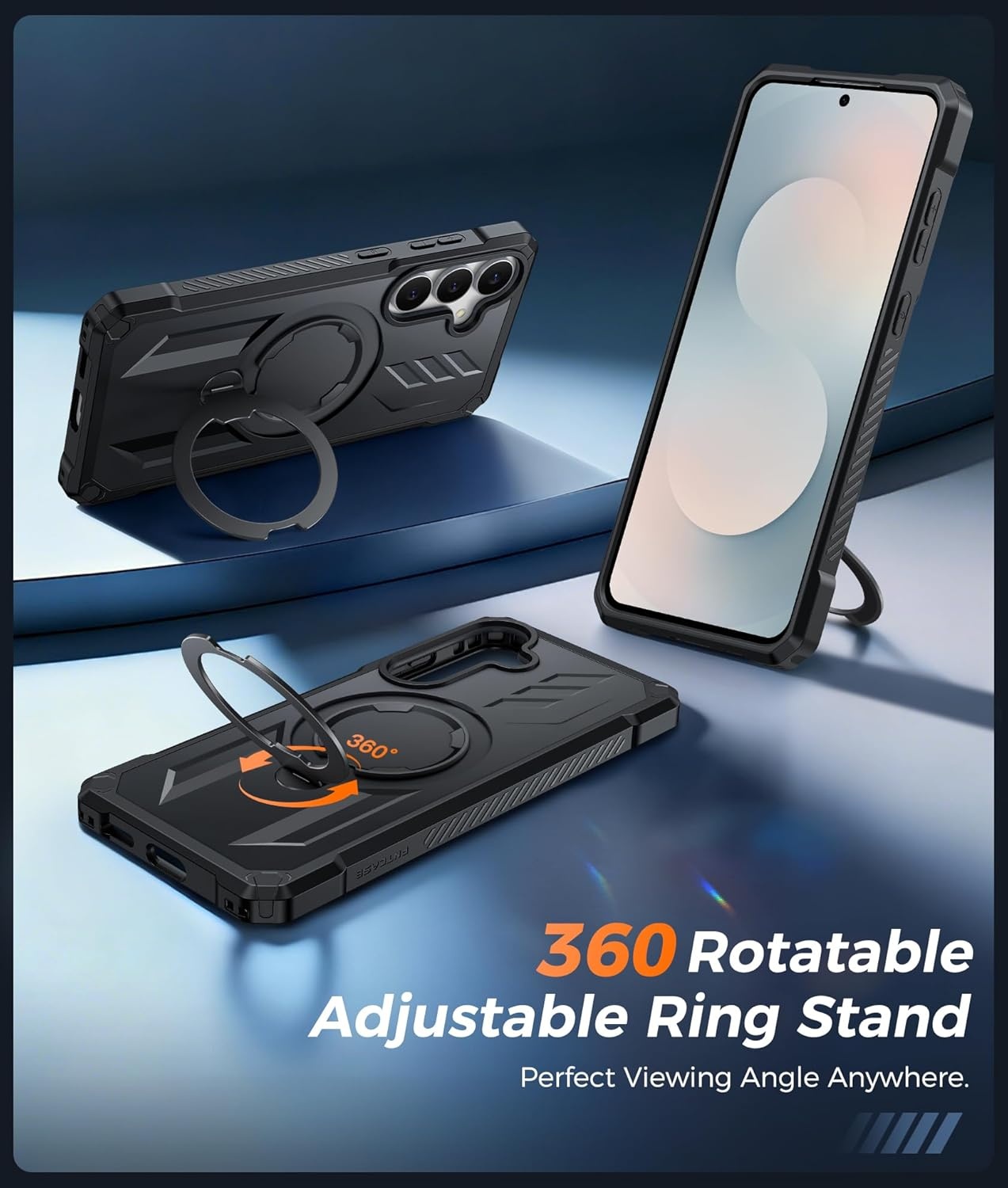image:imageFNTCASE for Samsung Galaxy S26 Plus Case with Magnetic Ring Kickstand Screen Protector Compatible with MagSafe MilitaryGrade Drop Protection Shockproof Grip Bumper TPU Sturdy Cases BlackBlack