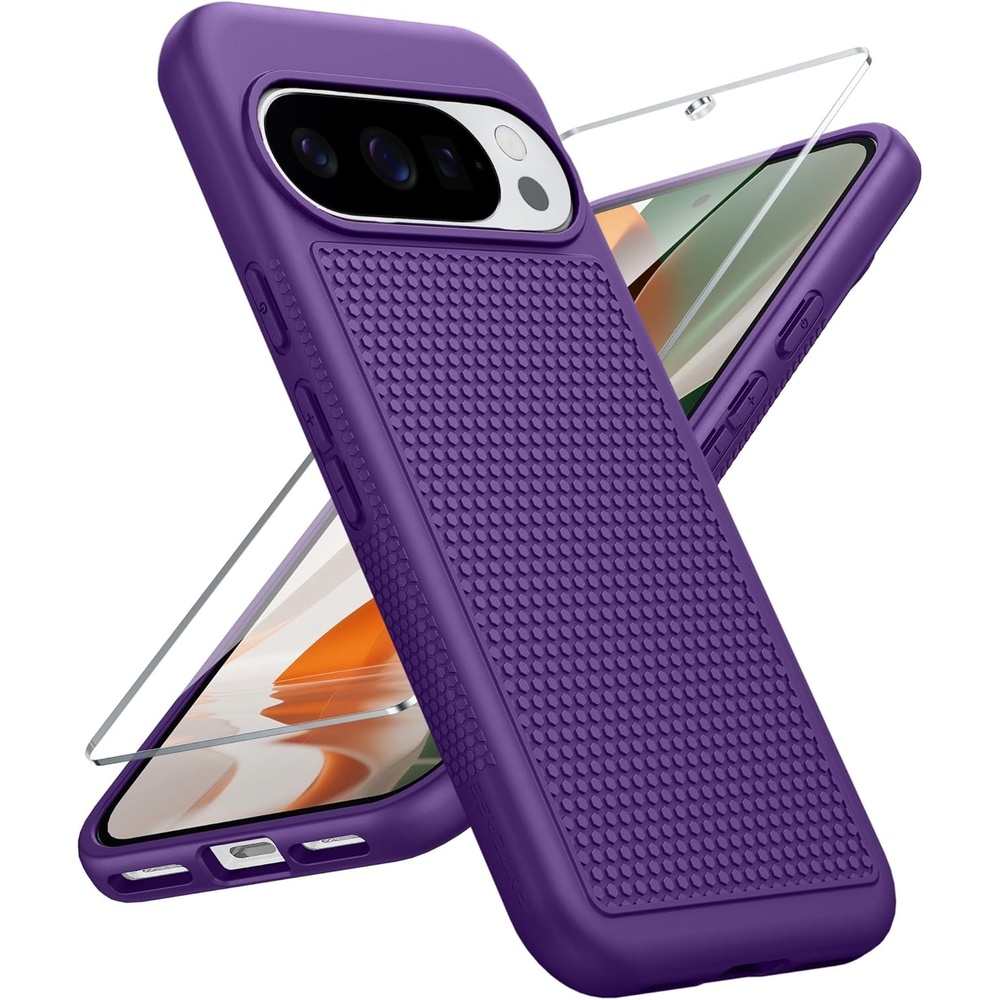 image:imageFNTCASE for iPhone 17e Case Black Translucent iPhone 16e Cases Compatible with MagSafe Camera Protection amp Tempered Glass Protector 14FT Military Grade Drop Tested Matte SkinFriendly CoverPurple