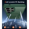 FNTCASE for Samsung Galaxy S23-Ultra Case: Matte Magnetic Translucent Phone Cases Lens Protection Compatible with Magsafe Rugged Protective Cell Cover (C-Dark Green)