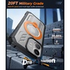 FNTCASE for Samsung Galaxy S26+ Plus Case: with [Magnetic Ring Kickstand] [Screen Protector] [Compatible with MagSafe] [Military-Grade Drop Protection] Shockproof Grip Bumper TPU Sturdy Cases Black(Translucent Orange)