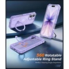 FNTCASE for Samsung Galaxy S26+ Plus Case: with [Magnetic Ring Kickstand] [Screen Protector] [Compatible with MagSafe] [Military-Grade Drop Protection] Shockproof Grip Bumper TPU Sturdy Cases Black(Light Purple)
