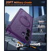 FNTCASE for Samsung Galaxy S26+ Plus Case: with [Magnetic Ring Kickstand] [Screen Protector] [Compatible with MagSafe] [Military-Grade Drop Protection] Shockproof Grip Bumper TPU Sturdy Cases Black(Translucent Purple)