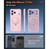 FNTCASE for Samsung Galaxy S26+ Plus Case: with [Magnetic Ring Kickstand] [Screen Protector] [Compatible with MagSafe] [Military-Grade Drop Protection] Shockproof Grip Bumper TPU Sturdy Cases Black(Translucent Pink)