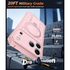 FNTCASE for Samsung Galaxy S26+ Plus Case: with [Magnetic Ring Kickstand] [Screen Protector] [Compatible with MagSafe] [Military-Grade Drop Protection] Shockproof Grip Bumper TPU Sturdy Cases Black(Translucent Pink)