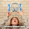 Skullcandy Crusher 720 Wireless Over-Ear Bluetooth Headphones with Multi-Sensory Bass, THX Spatial Audio, Personalized Sound, Up to 65 Hours Battery, Microphone for iPhone Android – True Black(Cement)