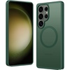 FNTCASE for Samsung Galaxy S23-Ultra Case: Matte Magnetic Translucent Phone Cases Lens Protection Compatible with Magsafe Rugged Protective Cell Cover (C-Dark Green)