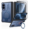 FNTCASE for Samsung Galaxy S26+ Plus Case: with [Magnetic Ring Kickstand] [Screen Protector] [Compatible with MagSafe] [Military-Grade Drop Protection] Shockproof Grip Bumper TPU Sturdy Cases Black(Blue)