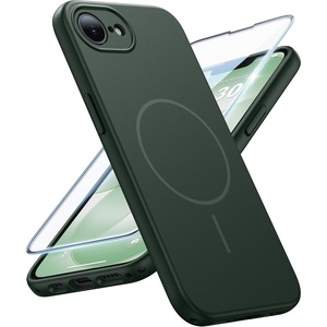 FNTCASE for iPhone 17e Case Black: Translucent iPhone 16e Cases Compatible with MagSafe, Camera Protection & Tempered Glass Protector, 14FT Military Grade Drop Tested, Matte Skin-Friendly Cover(Matte Green)