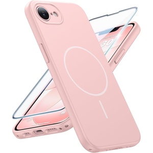 FNTCASE for iPhone 17e Case Black: Translucent iPhone 16e Cases Compatible with MagSafe, Camera Protection & Tempered Glass Protector, 14FT Military Grade Drop Tested, Matte Skin-Friendly Cover(Matte Pink)