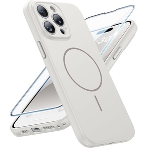 FNTCASE for iPhone 17e Case Black: Translucent iPhone 16e Cases Compatible with MagSafe, Camera Protection & Tempered Glass Protector, 14FT Military Grade Drop Tested, Matte Skin-Friendly Cover(A-White)
