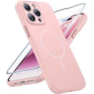 FNTCASE for iPhone 17e Case Black: Translucent iPhone 16e Cases Compatible with MagSafe, Camera Protection & Tempered Glass Protector, 14FT Military Grade Drop Tested, Matte Skin-Friendly Cover(Light Pink)