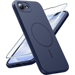 FNTCASE for iPhone 17e Case Black: Translucent iPhone 16e Cases Compatible with MagSafe, Camera Protection & Tempered Glass Protector, 14FT Military Grade Drop Tested, Matte Skin-Friendly Cover(Matte Blue)