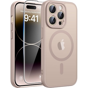 FNTCASE for iPhone 17e Case Black: Translucent iPhone 16e Cases Compatible with MagSafe, Camera Protection & Tempered Glass Protector, 14FT Military Grade Drop Tested, Matte Skin-Friendly Cover(Desert Gold)
