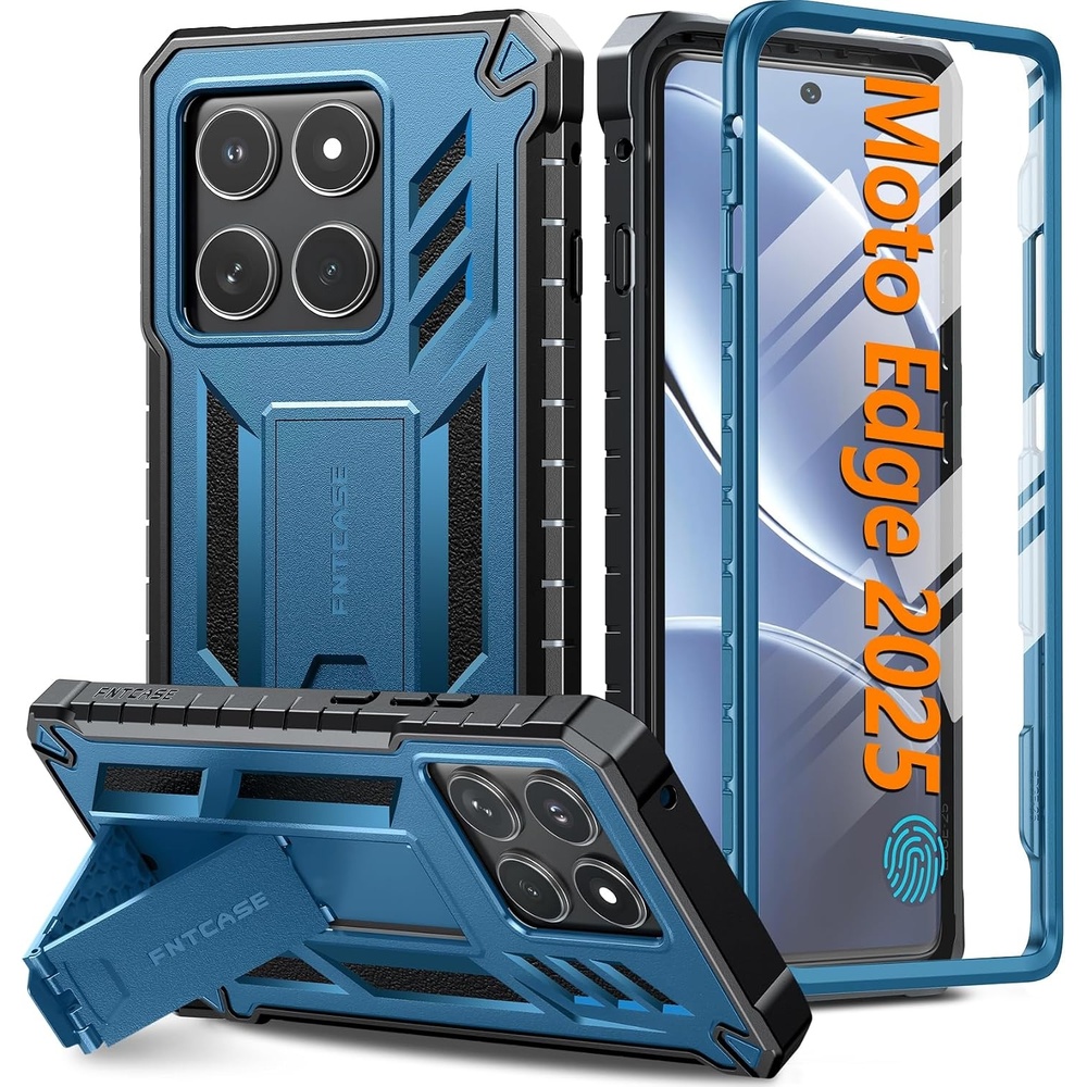 image:imageFNTCASE for Moto G Stylus 20262025 Case with Builtin Screen Protector Kickstand and 2 Front Frames 20FT MilitaryGrade Drop Protection Rugged Heavy Duty Shockproof TPU Protective CoverBlue