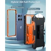 FNTCASE for Moto G Stylus 2026/2025 Case with Built-in Screen Protector | Kickstand and 2 Front Frames, 20FT Military-Grade Drop Protection, Rugged Heavy Duty Shockproof TPU Protective Cover(Orange)