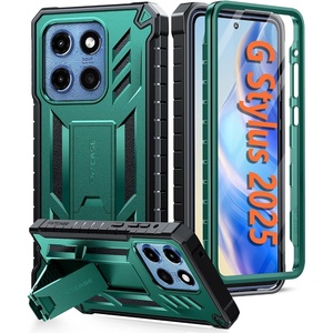 FNTCASE for Moto G Stylus 2026/2025 Case with Built-in Screen Protector | Kickstand and 2 Front Frames, 20FT Military-Grade Drop Protection, Rugged Heavy Duty Shockproof TPU Protective Cover(Green)