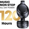 Hybrid Active Noise Cancelling Headphones 120H Long Playtime, 6 ENC Mic, Wireless Over-Ear Bluetooth 6.0 Headphones, Hi-Res Audio, Memory Foam Earcup, Transparency Mode ANC Headphone for Travel Office(Classic Black)