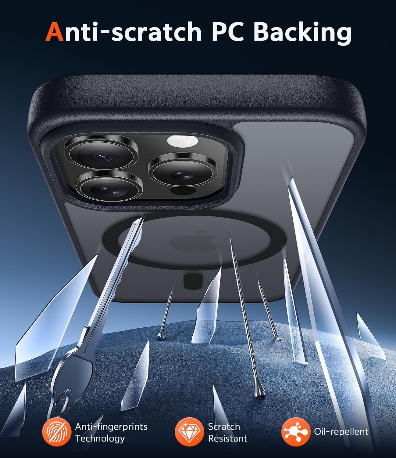 image:imageFNTCASE for iPhone 17 Pro Case Clear Magnetic with Screen Protector Anti Yellowing Compatible with Magsafe Rugged Shockproof Protective Transparent Cell Phone CoverDBlack Touch Control