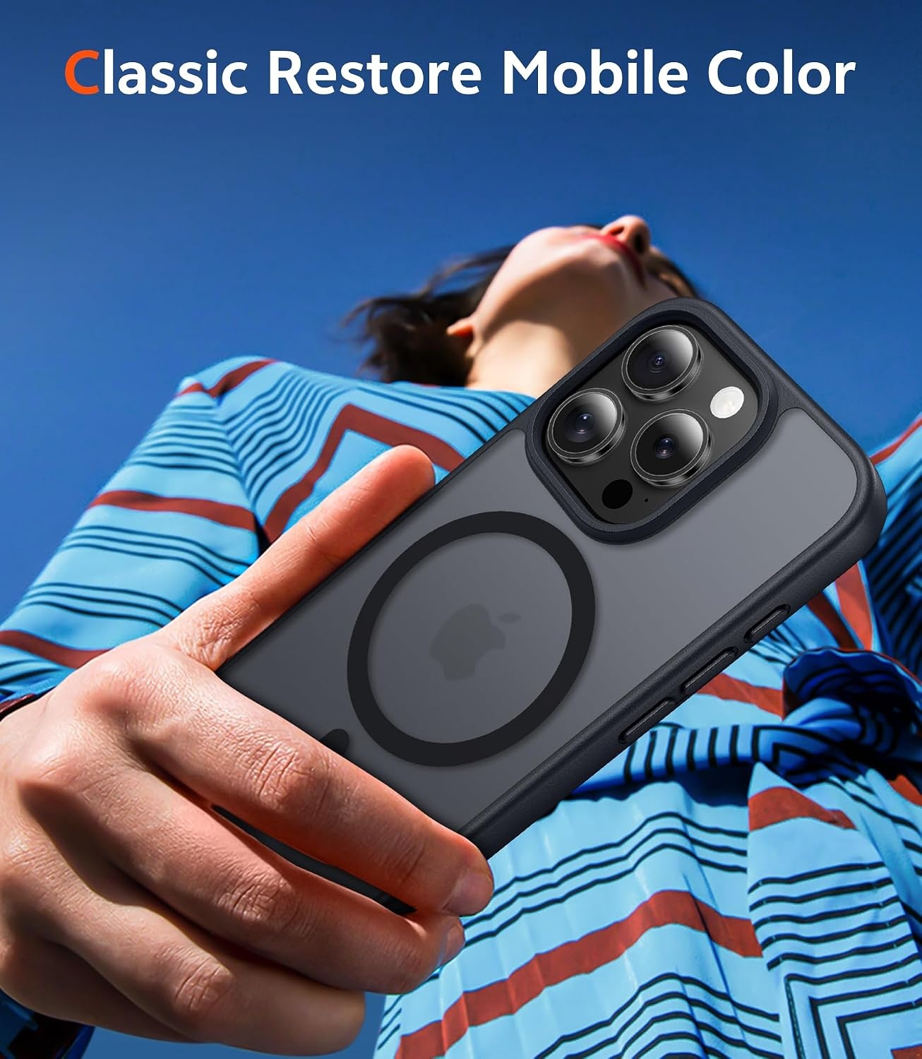image:imageFNTCASE for iPhone 17 Pro Case Clear Magnetic with Screen Protector Anti Yellowing Compatible with Magsafe Rugged Shockproof Protective Transparent Cell Phone CoverDBlack Touch Control