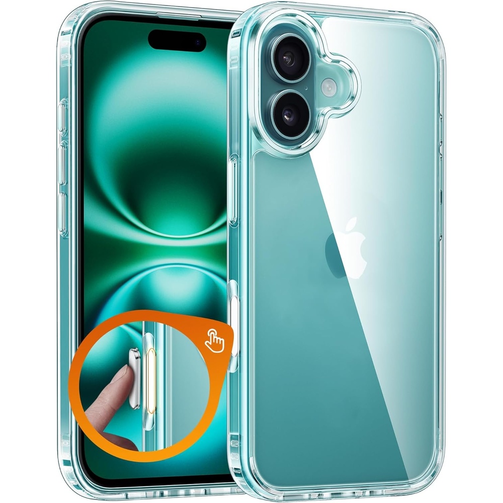image:imageFNTCASE for iPhone 17 Pro Case Clear Magnetic with Screen Protector Anti Yellowing Compatible with Magsafe Rugged Shockproof Protective Transparent Cell Phone CoverDTransparent