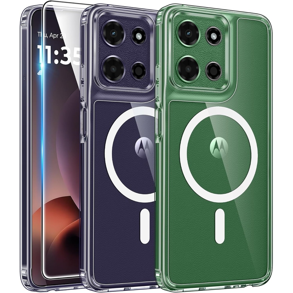 image:imageFNTCASE for iPhone 17 Pro Case Clear Magnetic with Screen Protector  Anti Yellowing Compatible with Magsafe Rugged Shockproof Protective Transparent Cell Phone CoverAClear