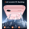 FNTCASE for iPhone 17 Pro Case Clear Magnetic with Screen Protector | Anti Yellowing, Compatible with Magsafe, Rugged Shockproof Protective, Transparent Cell Phone Cover(C-Pink)
