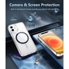FNTCASE for iPhone 17 Pro Case Clear Magnetic with Screen Protector | Anti Yellowing, Compatible with Magsafe, Rugged Shockproof Protective, Transparent Cell Phone Cover(D-Sapphire Blue)