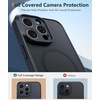 FNTCASE for iPhone 17 Pro Case Clear Magnetic with Screen Protector | Anti Yellowing, Compatible with Magsafe, Rugged Shockproof Protective, Transparent Cell Phone Cover(D-Black Soild)